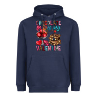 Navy chocolate is my valentine Heavyweight Hoodie - NancyCooperArtShop
