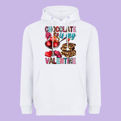 Chocolate Is My Valentine Heavyweight Hoodie Designed By Nancycooperartshop