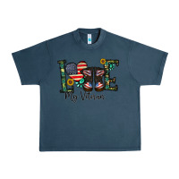 Midnight Navy love my veteran Urban Heavy Tee - CowhideDigitalArt