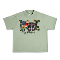 Oil Green love my veteran Urban Heavy Tee - CowhideDigitalArt
