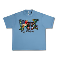 Pebble Blue love my veteran Urban Heavy Tee - CowhideDigitalArt