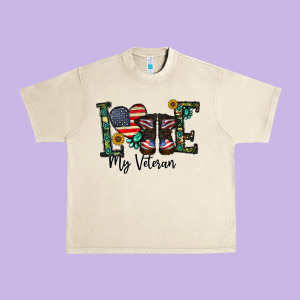 Love My Veteran Urban Heavy Tee Designed By Cowhidedigitalart