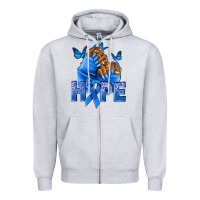 Heather Grey hope blueribboncolon cancer nails Zipper Hoodie - NancyCooperArtShop