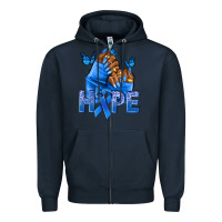 Navy hope blueribboncolon cancer nails Zipper Hoodie - NancyCooperArtShop