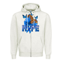 Oatmeal Heather hope blueribboncolon cancer nails Zipper Hoodie - NancyCooperArtShop