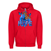 Red hope blueribboncolon cancer nails Zipper Hoodie - NancyCooperArtShop