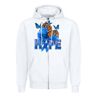 White hope blueribboncolon cancer nails Zipper Hoodie - NancyCooperArtShop