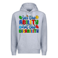 Heather Grey see the ability not the disability Premium Hoodie - Artiststas