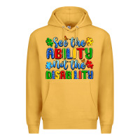 Mustard see the ability not the disability Premium Hoodie - Artiststas