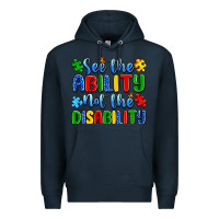 Navy see the ability not the disability Premium Hoodie - Artiststas