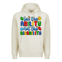 Oatmeal Heather see the ability not the disability Premium Hoodie - Artiststas