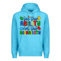 Ocean Blue see the ability not the disability Premium Hoodie - Artiststas