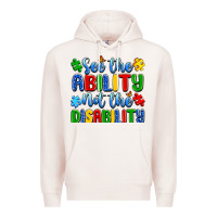 Pale Pink see the ability not the disability Premium Hoodie - Artiststas