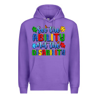 Purple see the ability not the disability Premium Hoodie - Artiststas