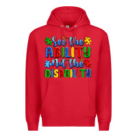 Red see the ability not the disability Premium Hoodie - Artiststas
