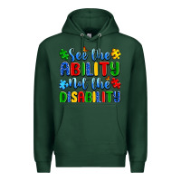 Sports Green see the ability not the disability Premium Hoodie - Artiststas