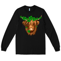 Black St. Patrick’s Day Long Hair Shaggy Cow Long Sleeve Tee - Jasminsmagicworld