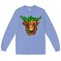 Colony Blue St. Patrick’s Day Long Hair Shaggy Cow Long Sleeve Tee - Jasminsmagicworld