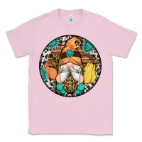 Bubblegum Pink fall gnomes round earrings 1 Classic Tee - Artiststas