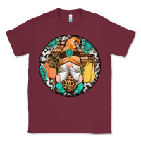 Burgundy fall gnomes round earrings 1 Classic Tee - Artiststas