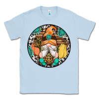 Dusty Blue fall gnomes round earrings 1 Classic Tee - Artiststas