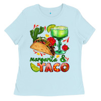 Baby Blue margarita and taco Ladies Tee - AdoDesignShop