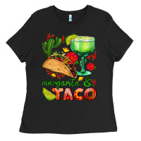 Black margarita and taco Ladies Tee - AdoDesignShop