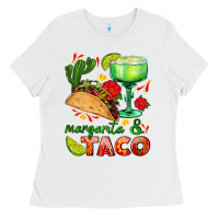 White margarita and taco Ladies Tee - AdoDesignShop