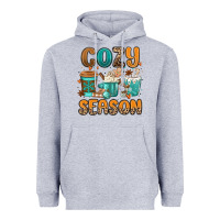 Heather Grey cozy season winter coffee cups Heavyweight Hoodie - MaliasSmallBusiness