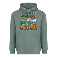 Sage cozy season winter coffee cups Heavyweight Hoodie - MaliasSmallBusiness