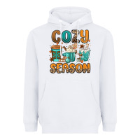 White cozy season winter coffee cups Heavyweight Hoodie - MaliasSmallBusiness