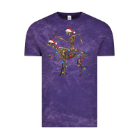 Cloud Purple skeleton deer santa Vintage Tee - FaDigitalArtStudio