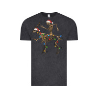 Vintage Black skeleton deer santa Vintage Tee - FaDigitalArtStudio