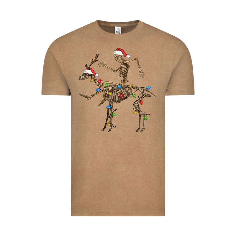 Skeleton Deer Santa Vintage Tee by FaDigitalArtStudio | Teevron