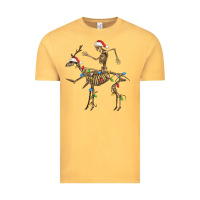 Vintage Mustard skeleton deer santa Vintage Tee - FaDigitalArtStudio