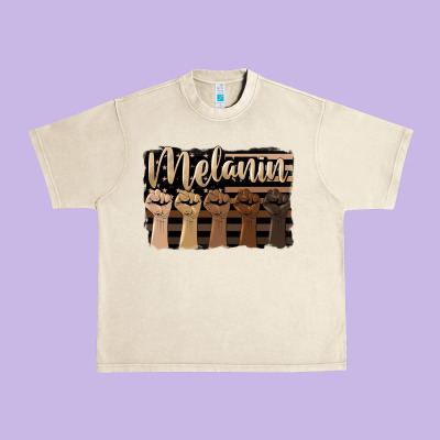 Melanin American Flag Urban Heavy Tee Designed By Hra Design Shop