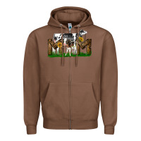 Chestnut Western Holstein Cow And Baby Cow Mom Zipper Hoodie - LillyAllenDesigns