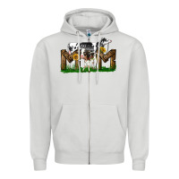 Dove Grey Western Holstein Cow And Baby Cow Mom Zipper Hoodie - LillyAllenDesigns