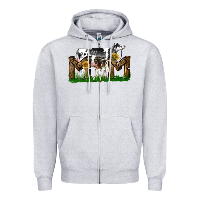 Western Holstein Cow And Baby Cow Mom Zipper Hoodie by LillyAllenDesigns | Teevron