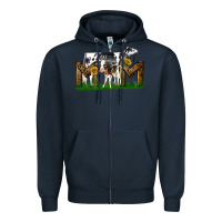 Navy Western Holstein Cow And Baby Cow Mom Zipper Hoodie - LillyAllenDesigns