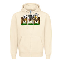 Sandshell Western Holstein Cow And Baby Cow Mom Zipper Hoodie - LillyAllenDesigns