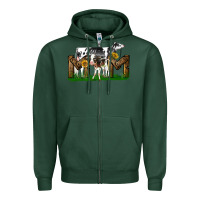 Sports Green Western Holstein Cow And Baby Cow Mom Zipper Hoodie - LillyAllenDesigns