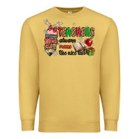 Antique Gold teachers always make the nice list Premium Sweatshirt - MaliasSmallBusiness