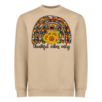Mushroom Thankful Vibes Only Heavyweight Sweatshirt - CowhideDigitalArt