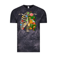 Cloud Black skeleton chest christmas Vintage Tee - FaDigitalArtStudio