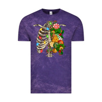 Cloud Purple skeleton chest christmas Vintage Tee - FaDigitalArtStudio
