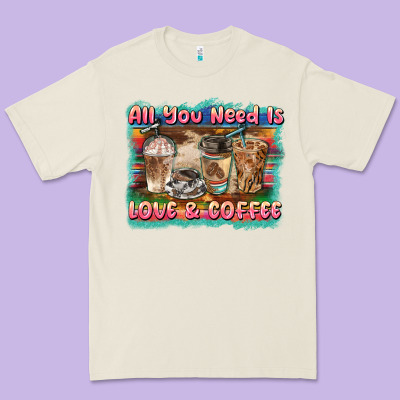 All You Need Is Love & Coffee Premium Tee Designed By Barkaloodesign