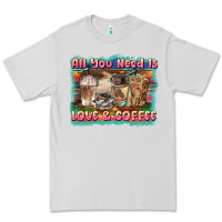 Dove Grey all you need is love & coffee Premium Tee - BarkalooDesign