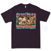 Plum all you need is love & coffee Premium Tee - BarkalooDesign