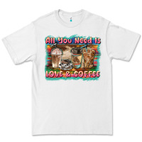 White all you need is love & coffee Premium Tee - BarkalooDesign